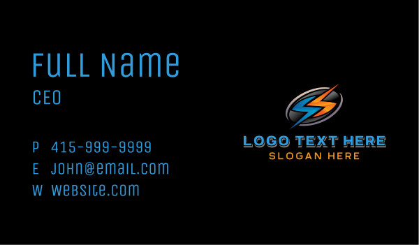 Power Electric Energy Business Card Design Image Preview
