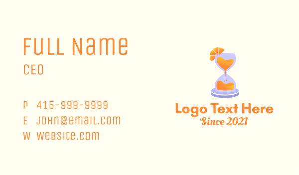 Orange Juice Hourglass Business Card Design Image Preview