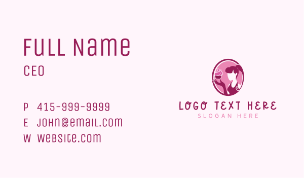 Cupcake Pastry Lady Business Card Design Image Preview