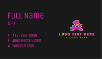 Tech Glitch Letter A Business Card Image Preview