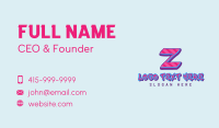 Pop Graffiti Art Letter Z Business Card Design