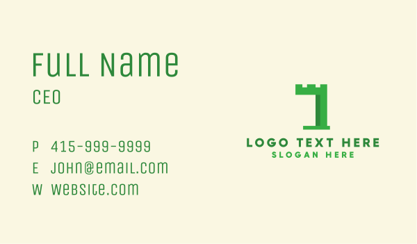 Green Castle Number 1 Business Card Design Image Preview