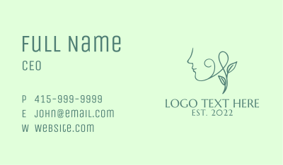 Beautiful Green Face  Business Card Image Preview