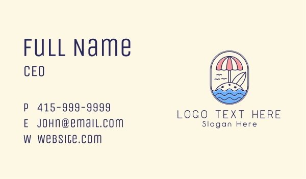 Island Resort Umbrella Business Card Design Image Preview