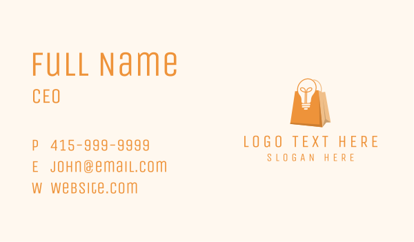 Shopping Bag Bulb Business Card Design Image Preview