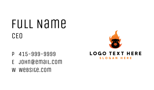 Grill BBQ Flame Business Card Design Image Preview
