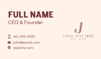 Fashion Letter J  Business Card Design