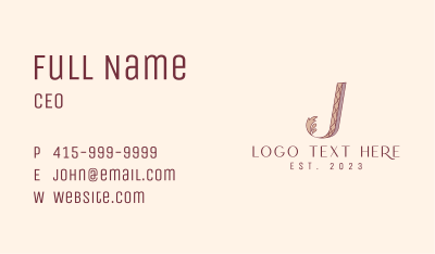 Fashion Letter J  Business Card Image Preview