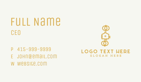 Gold Housing Key Business Card Design Image Preview