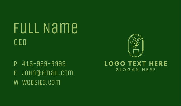 Tall Plant Badge Business Card Design Image Preview