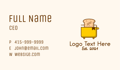 Toaster Bookmark Loaf Business Card Image Preview