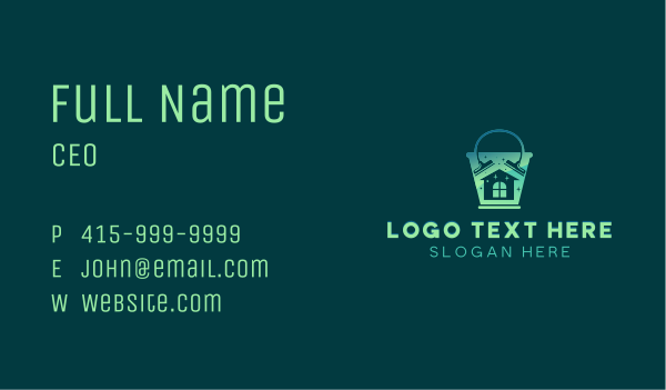 House Bucket Cleaning Business Card Design Image Preview