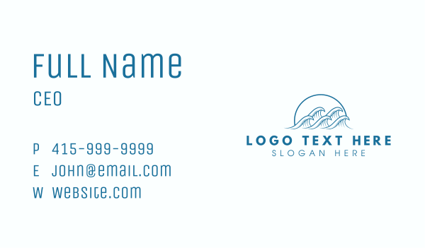 Ocean Water Wave Business Card Design Image Preview