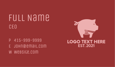 Pig Ramen Noodle  Business Card Image Preview