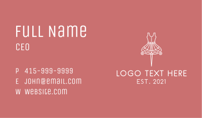 Dress Tailor Boutique  Business Card