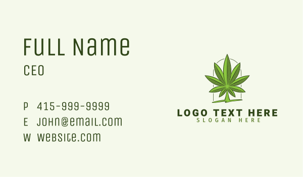 Natural Cannabis Leaf Business Card Design Image Preview