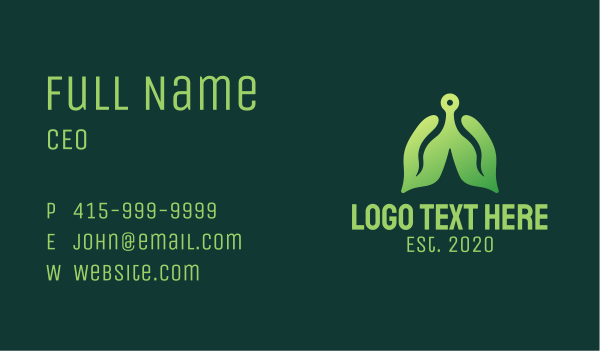 Green Natural Lungs Tech Business Card Design Image Preview