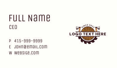 Wood Axe Carpentry Business Card Image Preview