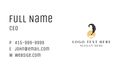 Luxury Feather Pen Business Card Image Preview