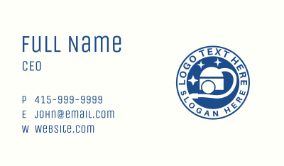 Blue Vacuum Cleaning Business Card Image Preview
