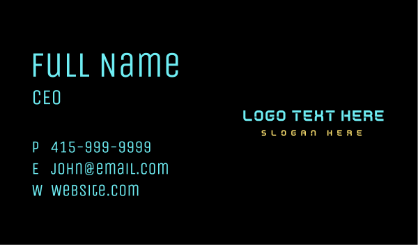 Modern Tech Wordmark Business Card Design Image Preview