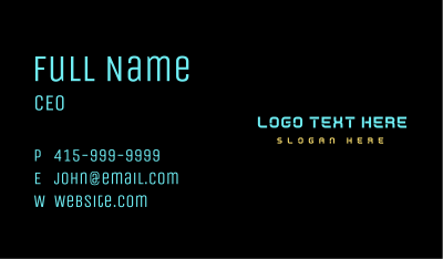 Modern Tech Wordmark Business Card