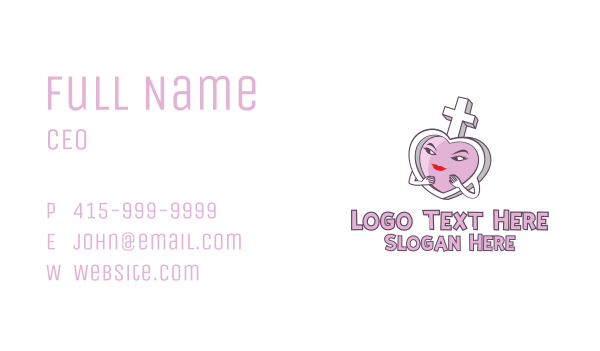 Female Symbol Heart  Business Card Design Image Preview