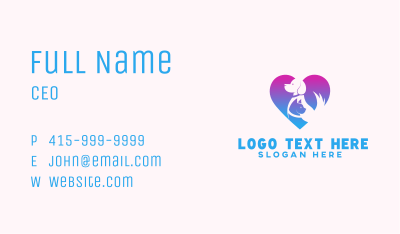 Heart Animal Pet Business Card Image Preview