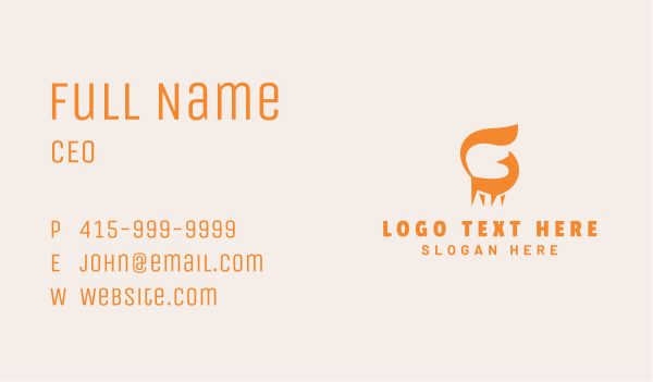 Orange Fox Letter G Business Card Design Image Preview