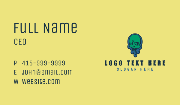 Scary Graffiti Skull  Business Card Design Image Preview