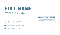 Wave Underline Wordmark Business Card Image Preview