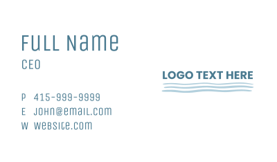 Wave Underline Wordmark Business Card Image Preview
