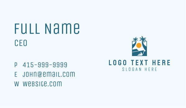 Beach Resort Island Travel Business Card Design Image Preview