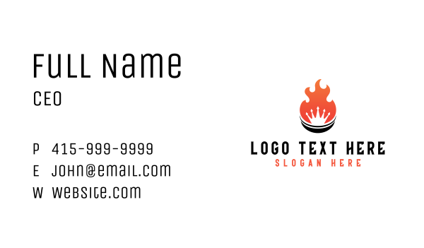 Flaming Barbecue King Business Card Design Image Preview