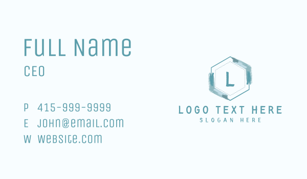 Watercolor Hexagon Lettermark Business Card Design Image Preview