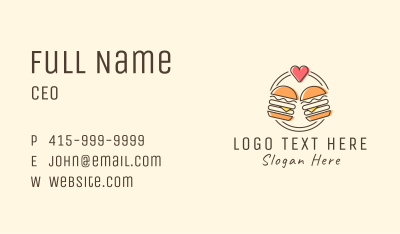 Heart Burger Fast Food Business Card Image Preview
