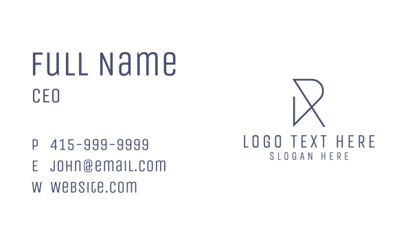 Abstract Generic Letter R Business Card Design Image Preview