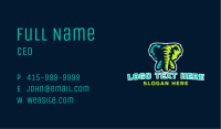 Angry Elephant Tusk Mascot  Business Card Image Preview