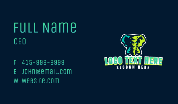 Angry Elephant Tusk Mascot  Business Card Design Image Preview