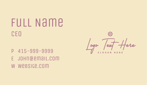 Elegant Tailor Wordmark Business Card Design Image Preview