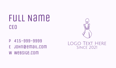 Woman’s Dress Monoline Business Card Image Preview