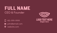 Stripe Pink Lips Business Card Image Preview