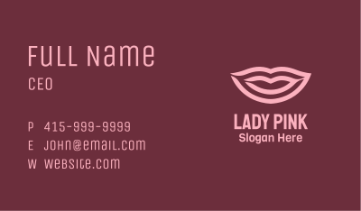 Stripe Pink Lips Business Card Image Preview
