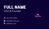 Pink Neon Bar Wordmark Business Card Image Preview