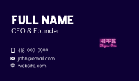 Pink Neon Bar Wordmark Business Card Image Preview