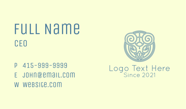 Minimalist Stag Celtic Business Card Design Image Preview