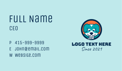Puppy Dog Document  Business Card Image Preview