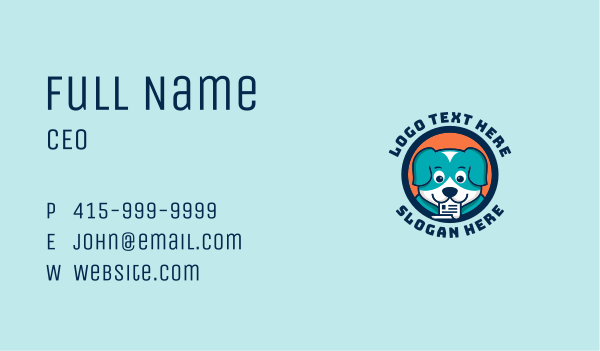 Puppy Dog Document  Business Card Design Image Preview
