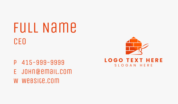 Trowel Masonry Brick Business Card Design Image Preview