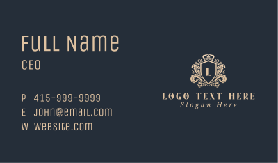 Ornamental Shield Lettermark Business Card Image Preview